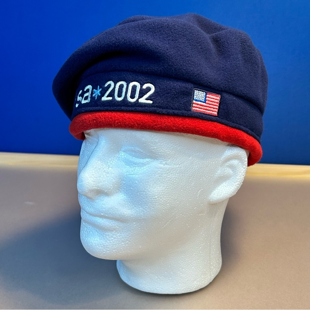 Roots Blue and Red USA 2002 Beret - Picture 2 of 9